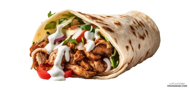 ساندويتش شاورما الحمص النباتيه