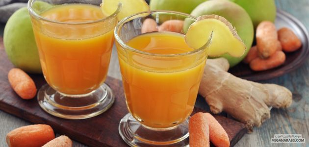 عصير الجزر والأناناس والزنجبيل