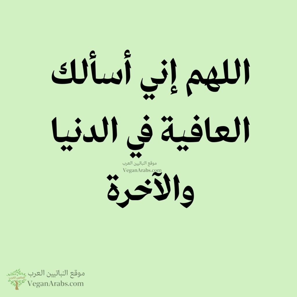 ٢٠- اللهم إني أسألك العافية في الدنيا والآخرة.