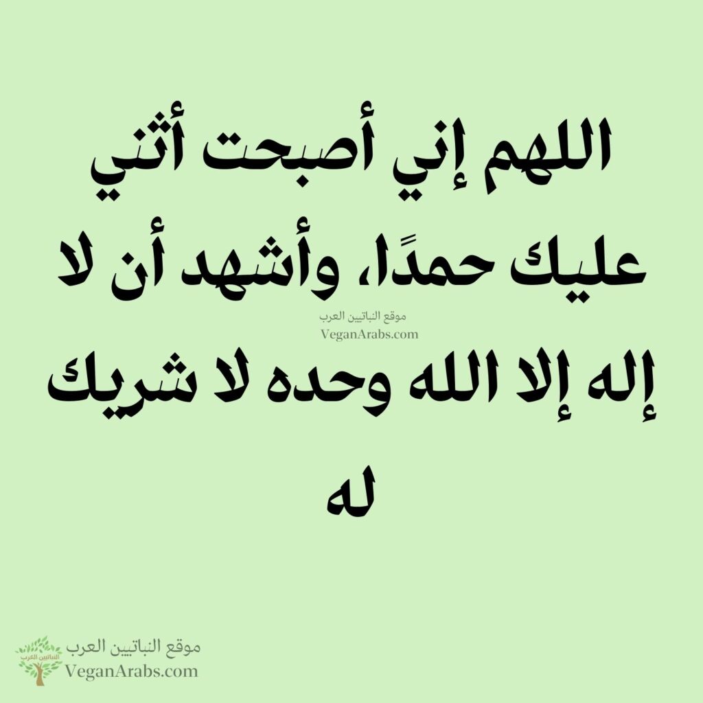 ٣١- اللهم إني أصبحت أثني عليك حمدًا، وأشهد أن لا إله إلا الله وحده لا شريك له.