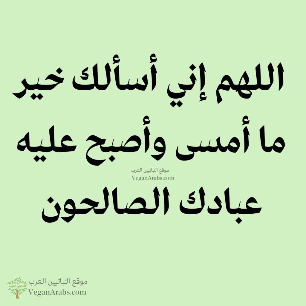 ٣٩- اللهم إني أسألك خير ما أمسى وأصبح عليه عبادك الصالحون.