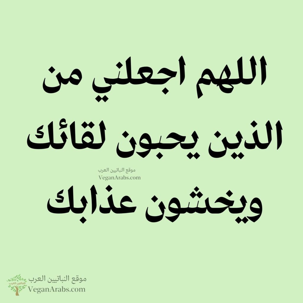 ٩٨- اللهم اجعلني من الذين يحبون لقائك ويخشون عذابك.