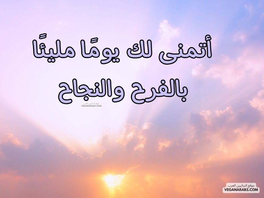 ٢- أتمنى لك يومًا مليئًا بالفرح والنجاح.